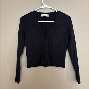 Abercrombie & Fitch Black Ribbed Knit Top
